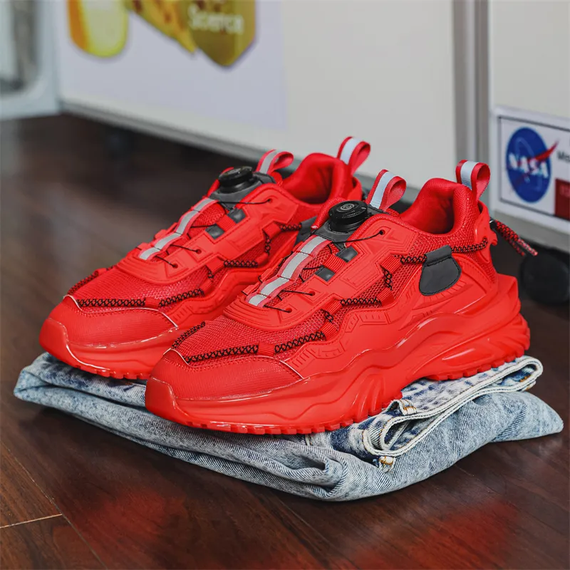 KYMOOU Cushioned Slip Resistant Breathable Low Top Chunky Sneakers Men's-3