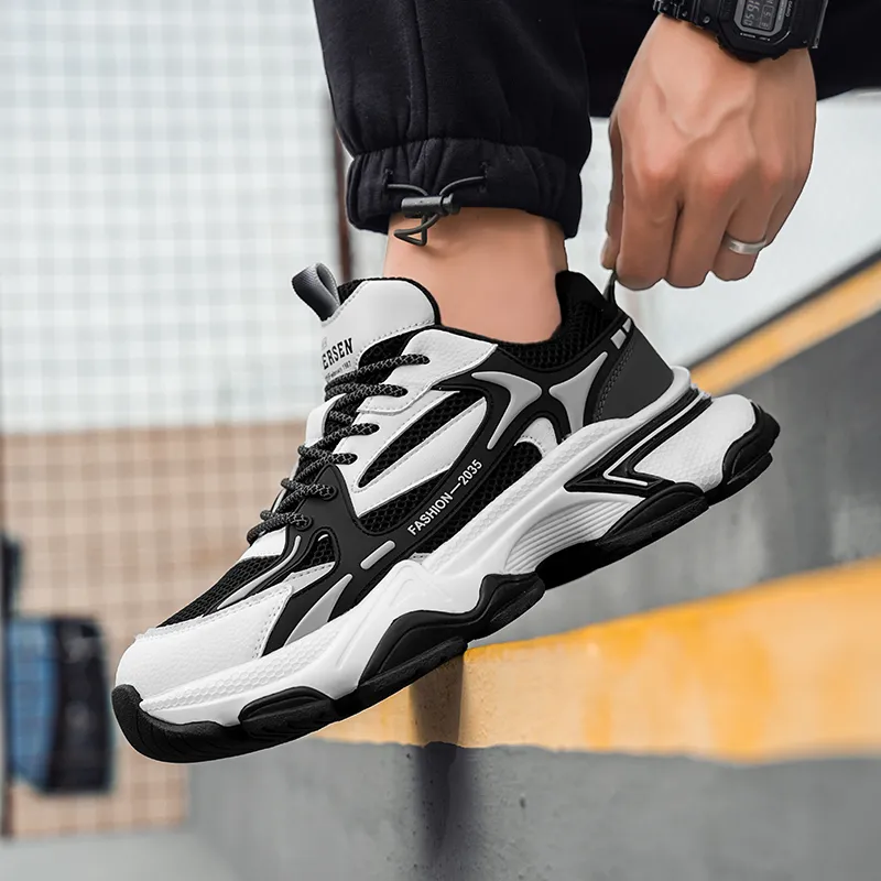 KYMOOU Shock Absorbers Slip Resistant Breathable Low Top Chunky Sneakers Men's-11