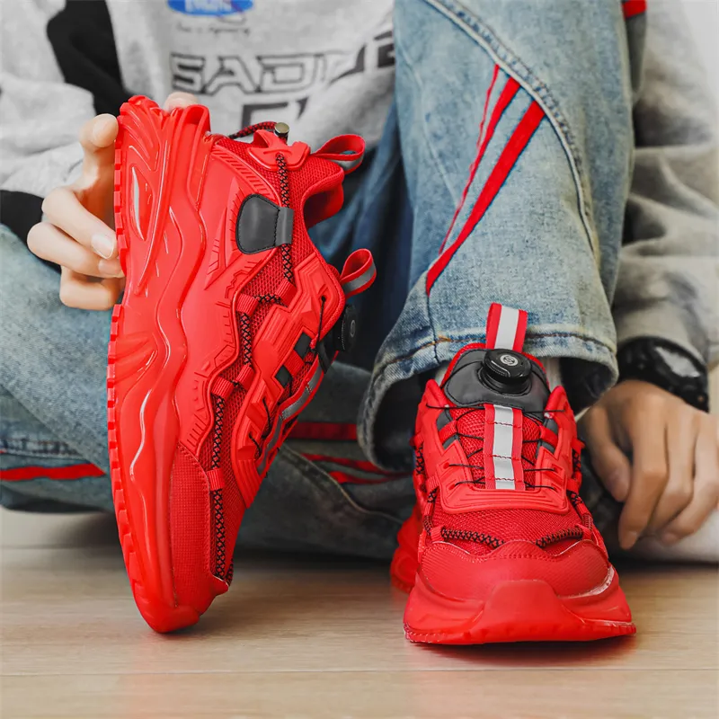 KYMOOU Cushioned Slip Resistant Breathable Low Top Chunky Sneakers Men's-4