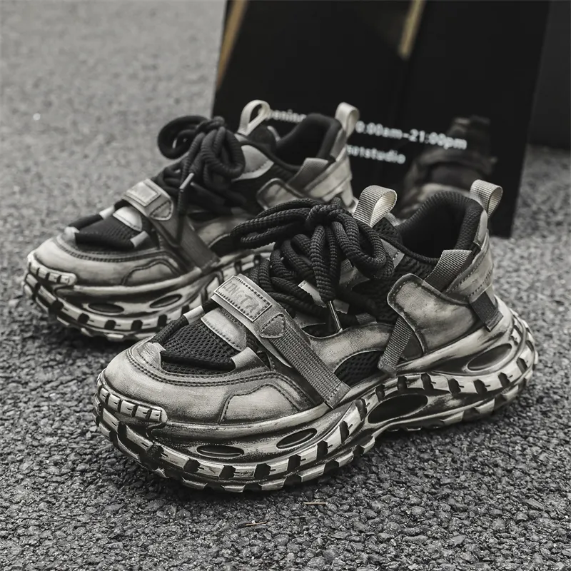 KYMOOU Cushioning, Slip Resistant, And Abrasion Resistant Low Top Chunky Sneakers Men's-9