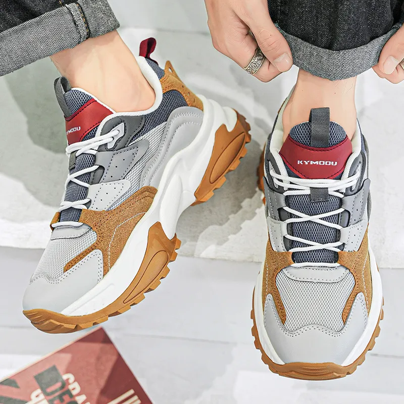 KYMOOU Cushioning Height Increasing Wear-Resistant Slip-Resistant Low-Top Chunky Sneakers Unisex-14