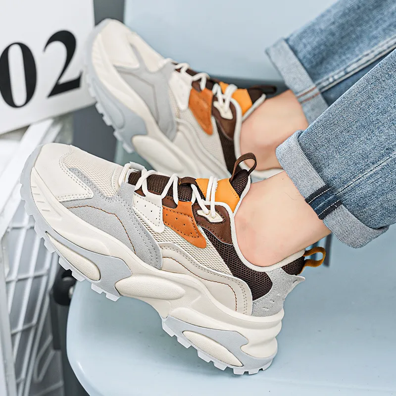 KYMOOU Cushioning Height Increasing Wear-Resistant Slip-Resistant Low-Top Chunky Sneakers Unisex-6