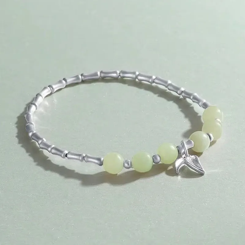 KING TAI SANG Bracelets Pale Greenish White Jade Unisex-2