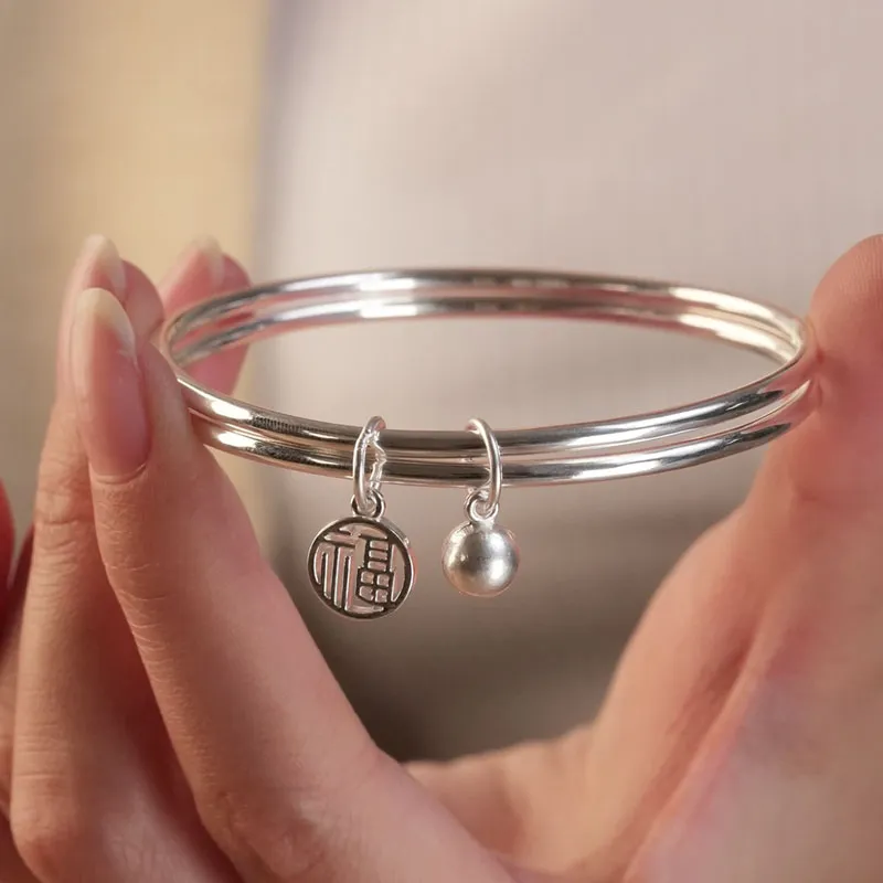 KING TAI SANG S999 Fine Silver Bangles Women's-5