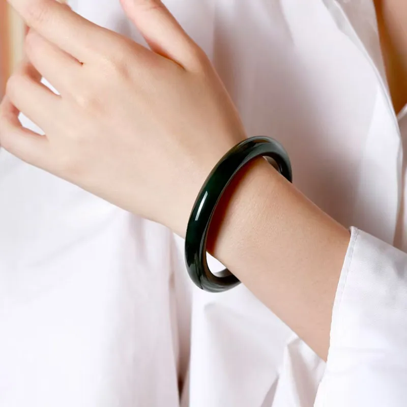 KING TAI SANG Bangles Green Jade Unisex-5