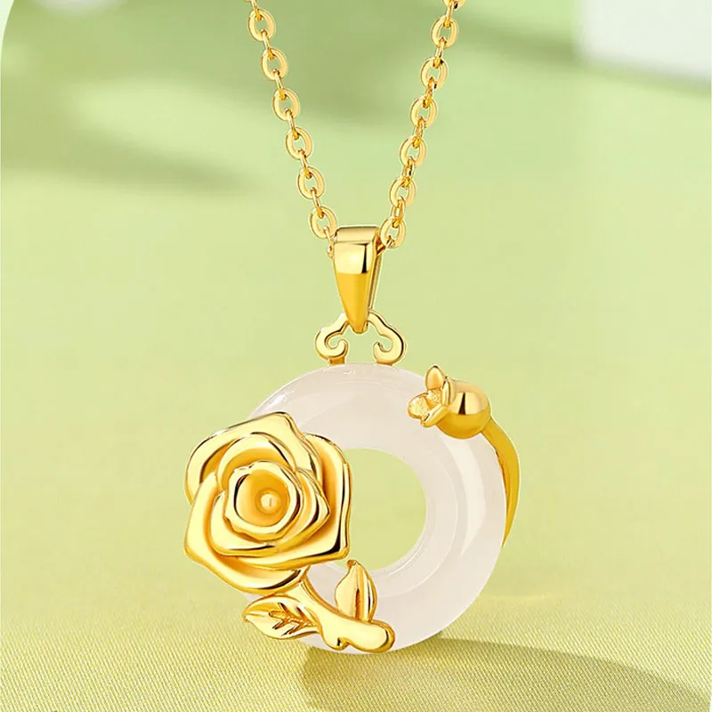 KING TAI SANG Chalcedony Jade Necklaces Unisex-2