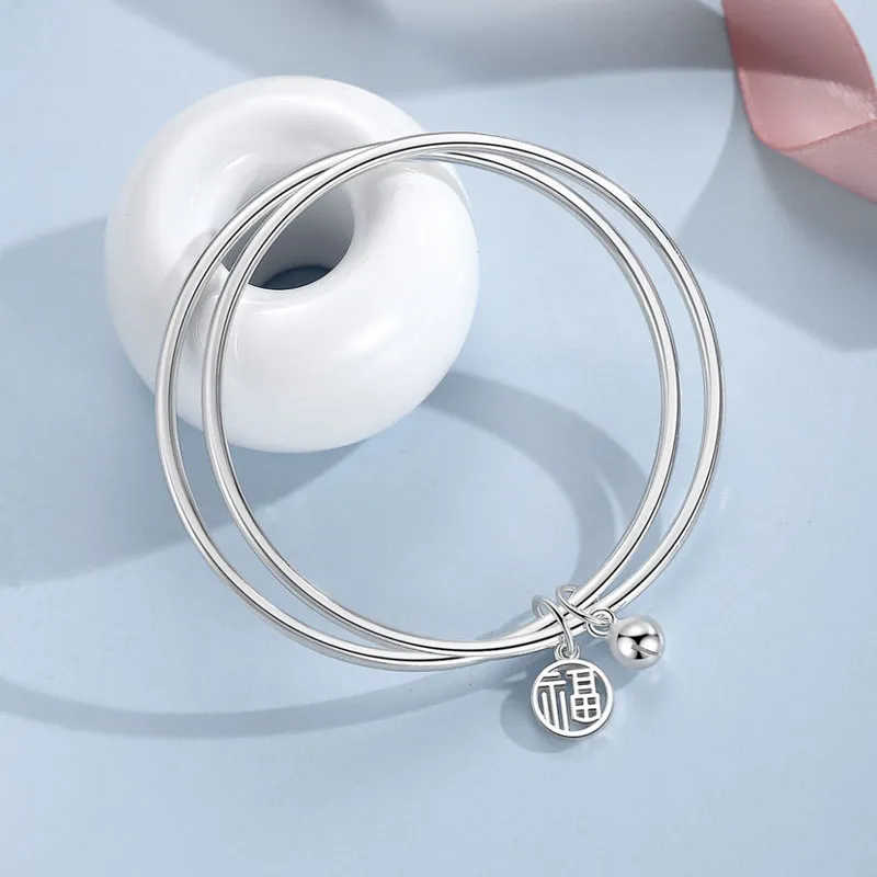 KING TAI SANG S999 Fine Silver Bangles Women's-2