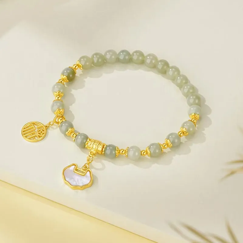 KING TAI SANG Hetian Jade Bracelets Pale Greenish White Jade Unisex-2