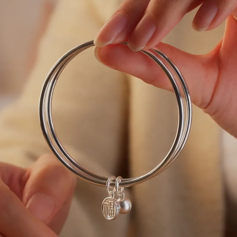 KING TAI SANG S999 Fine Silver Bangles Women's-4
