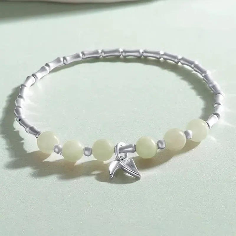 KING TAI SANG Bracelets Pale Greenish White Jade Unisex-4