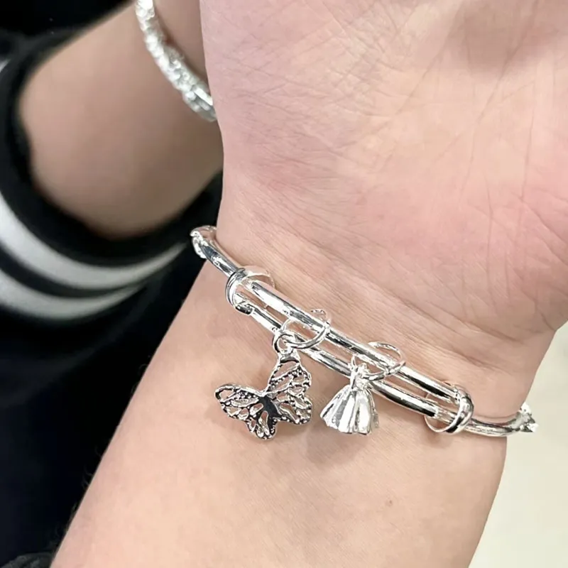 KING TAI SANG 999 Fine Silver Bangles Unisex-4