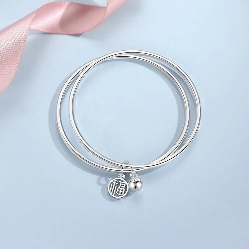 KING TAI SANG S999 Fine Silver Bangles Women's-1