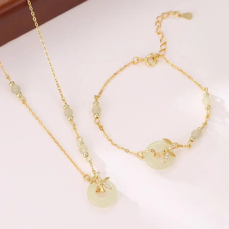 KING TAI SANG Hetian Jade Bracelets Pale Greenish White Jade Unisex-2