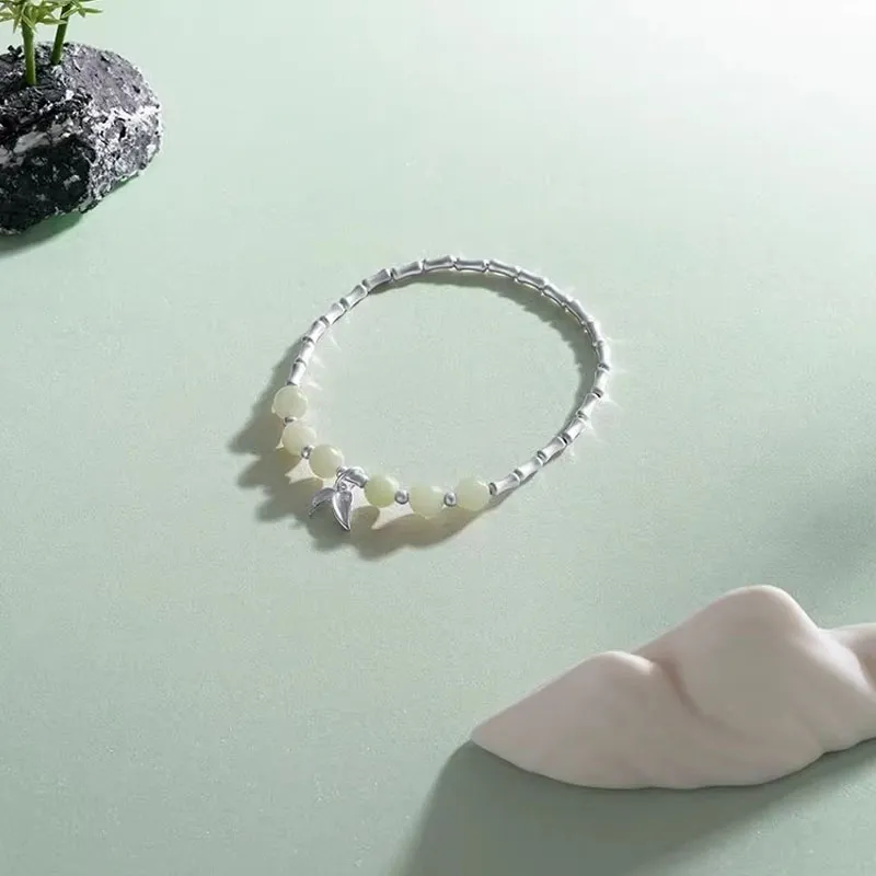 KING TAI SANG Bracelets Pale Greenish White Jade Unisex-3