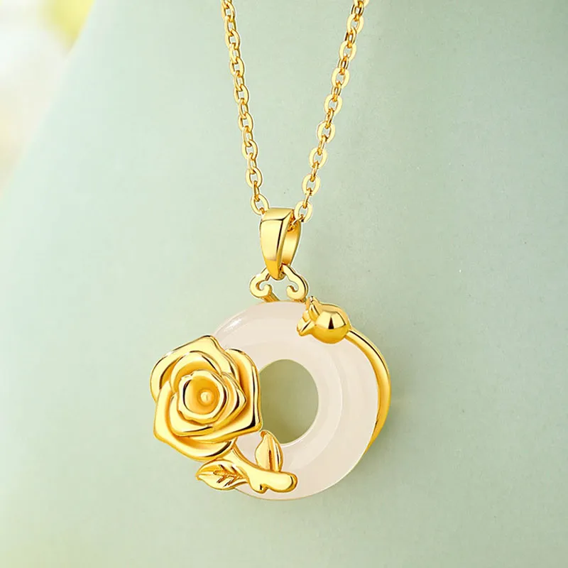 KING TAI SANG Chalcedony Jade Necklaces Unisex-1