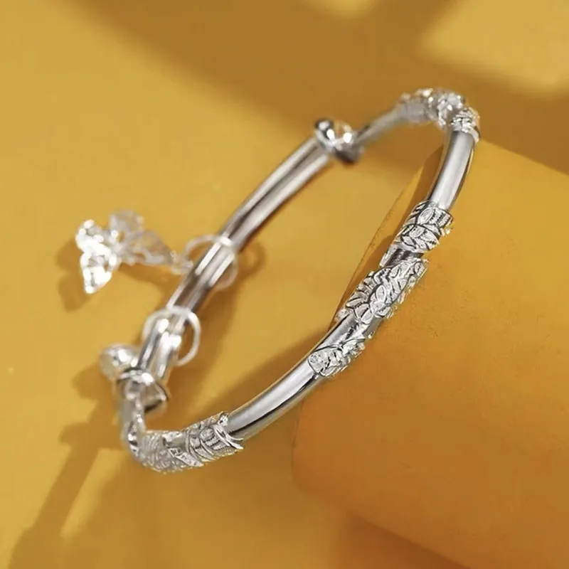 KING TAI SANG 999 Fine Silver Bangles Unisex-2