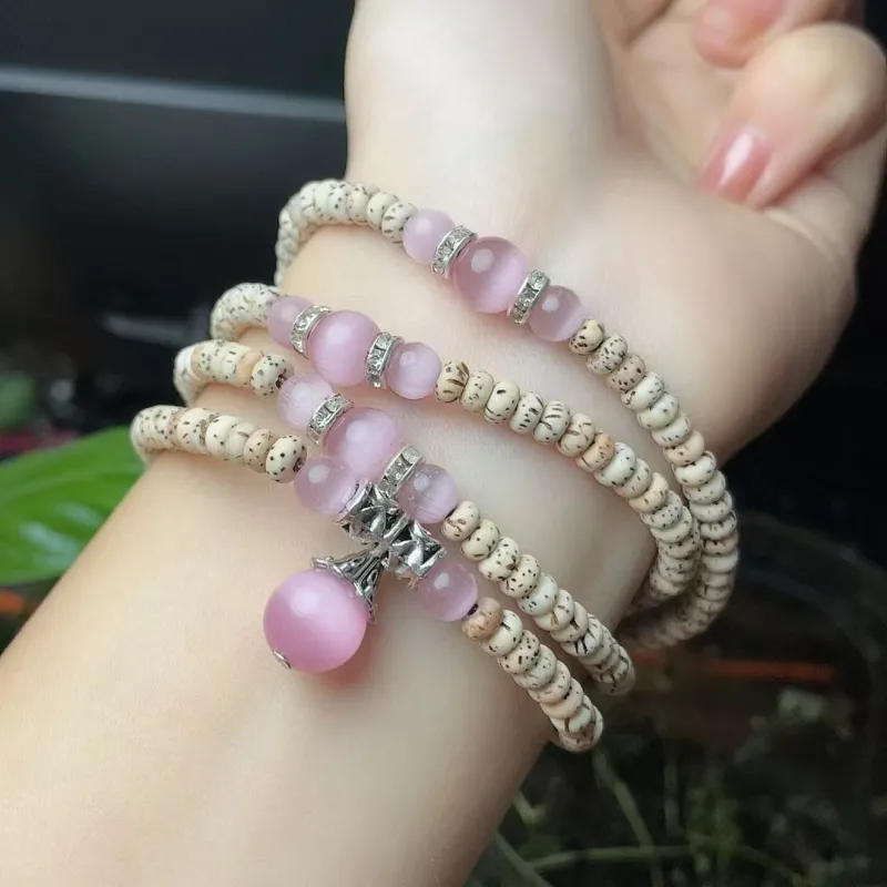 JIUHUASHAN Star Moon Bodhi Seeds Bracelets Unisex-14