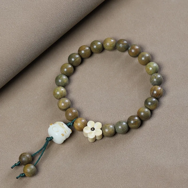 JIUHUASHAN Green Sandalwood Bracelets Unisex-4