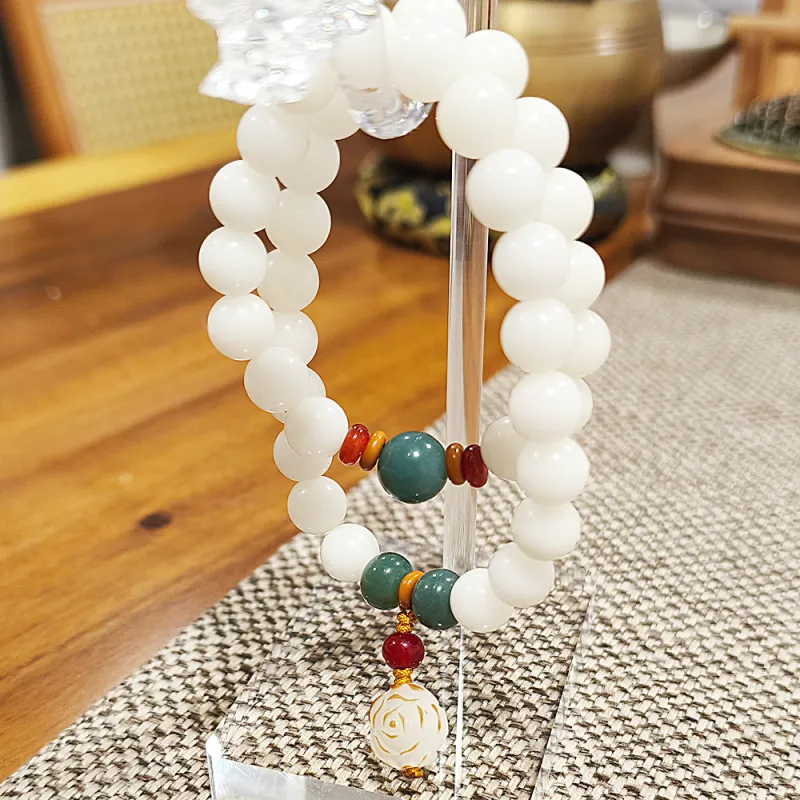 JIUHUASHAN White Jade Bodhi Bracelets Unisex-12