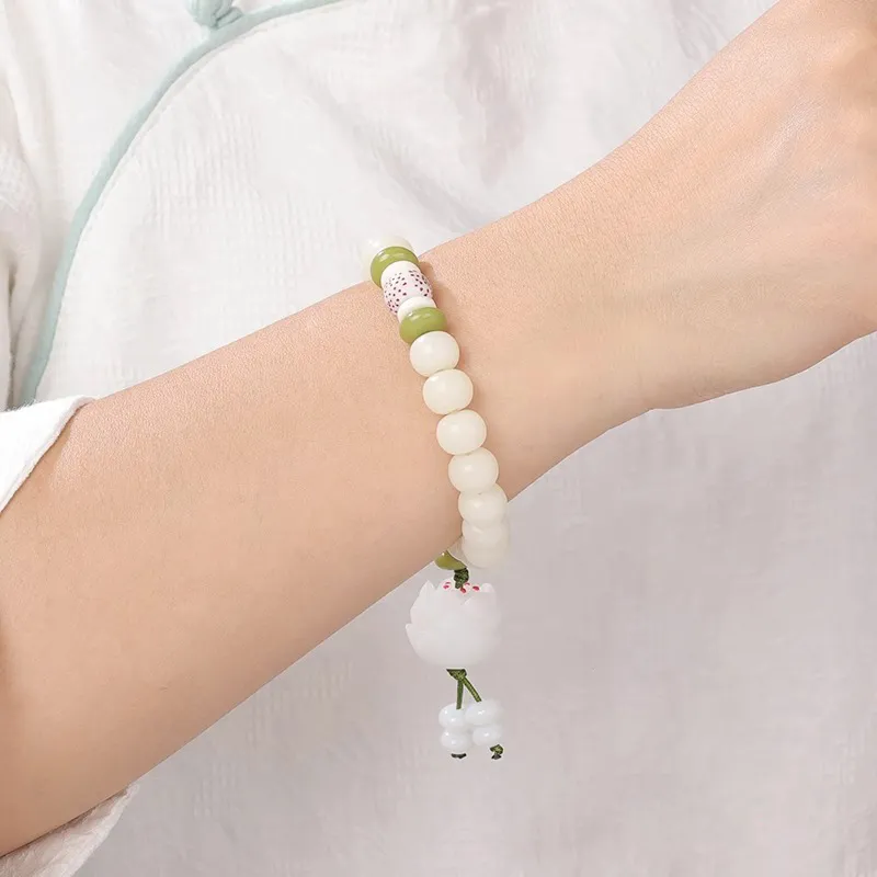 JIUHUASHAN White Jade Bodhi Bracelets Unisex-3