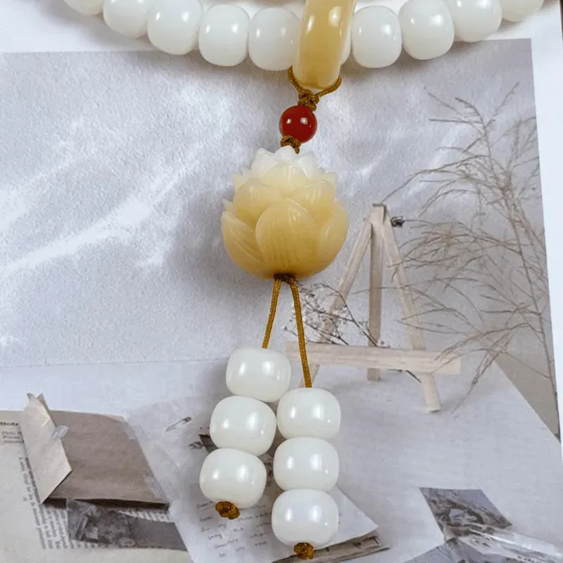 JIUHUASHAN White Jade Bodhi Bracelets Unisex-12