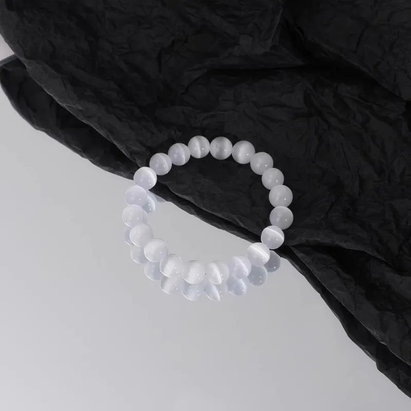 JIUHUASHAN Glass Cat Eye Bracelets Women's-2
