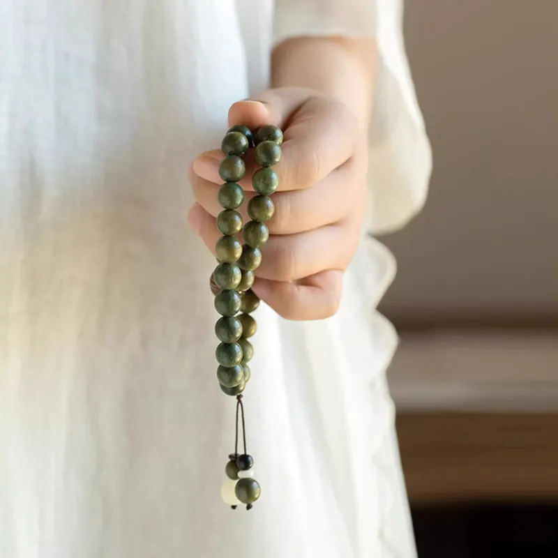 JIUHUASHAN Green Sandalwood Bracelets Unisex-1
