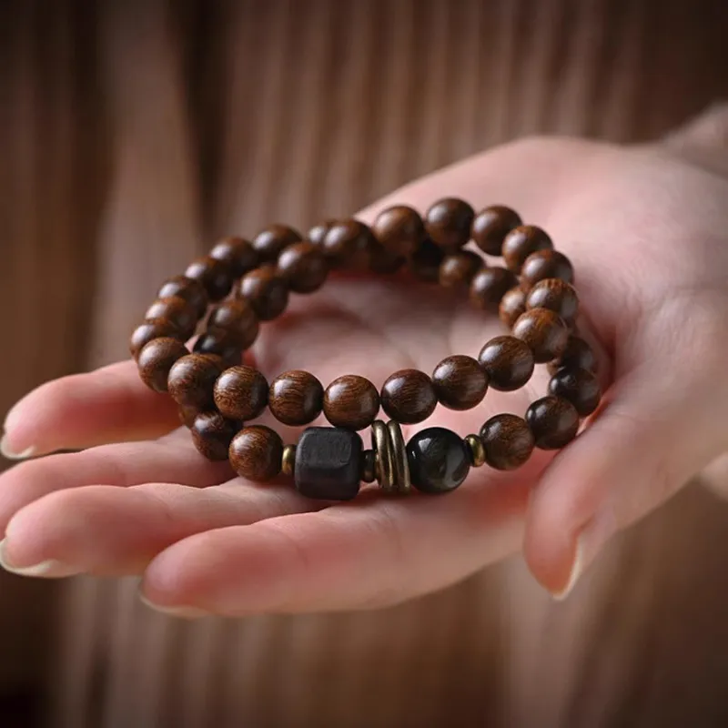 JIUHUASHAN Golden Sandalwood Bracelets Unisex-2