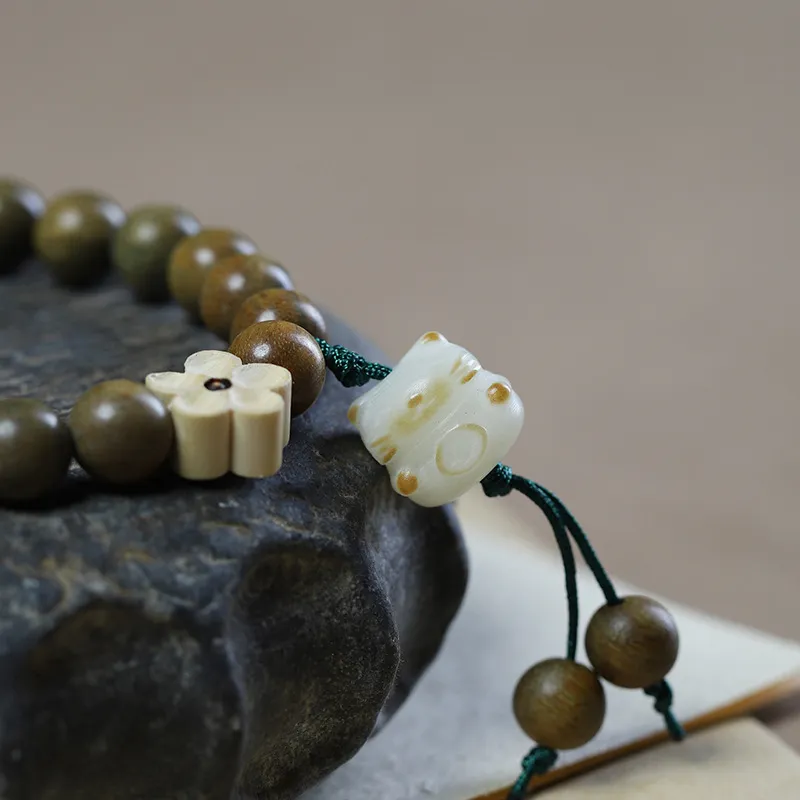JIUHUASHAN Green Sandalwood Bracelets Unisex-3