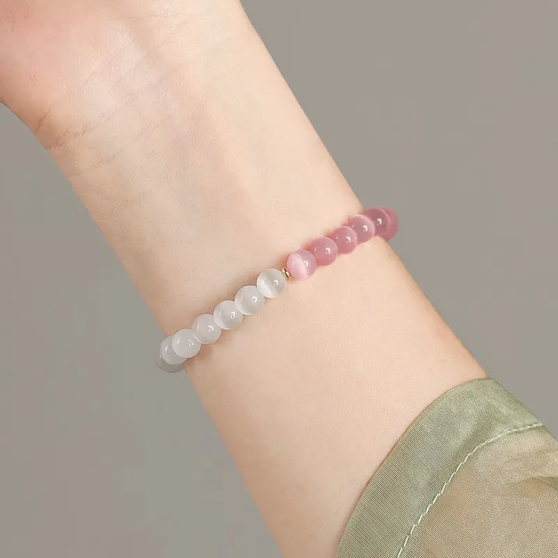 JIUHUASHAN Glass Cat Eye Bracelets Women's-23