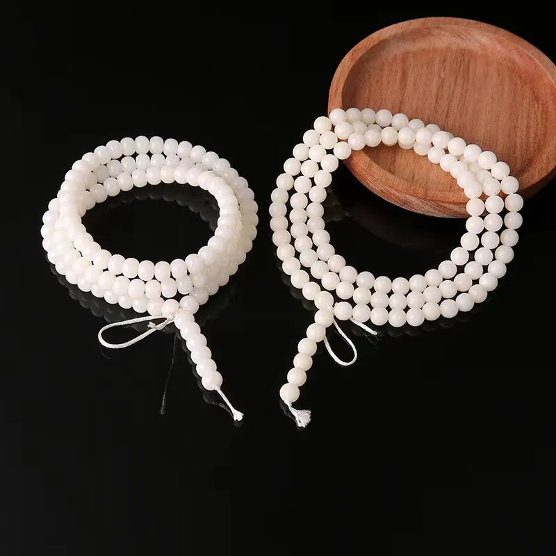 JIUHUASHAN White Jade Bodhi Bead Chain Unisex-2