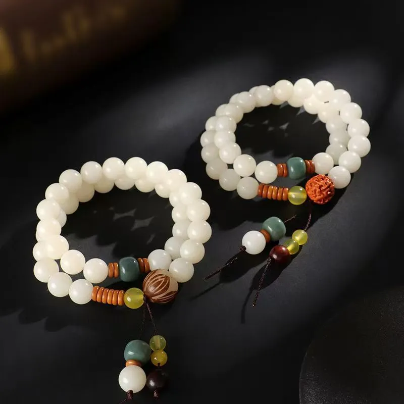 JIUHUASHAN White Jade Bodhi Bracelets Unisex-18