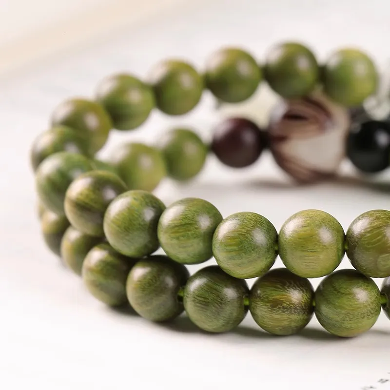 JIUHUASHAN Green Sandalwood Bracelets Unisex-7