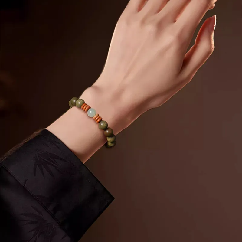 JIUHUASHAN Green Sandalwood Bracelets Unisex-1