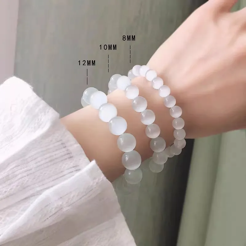 JIUHUASHAN Glass Cat Eye Bracelets Women's-5