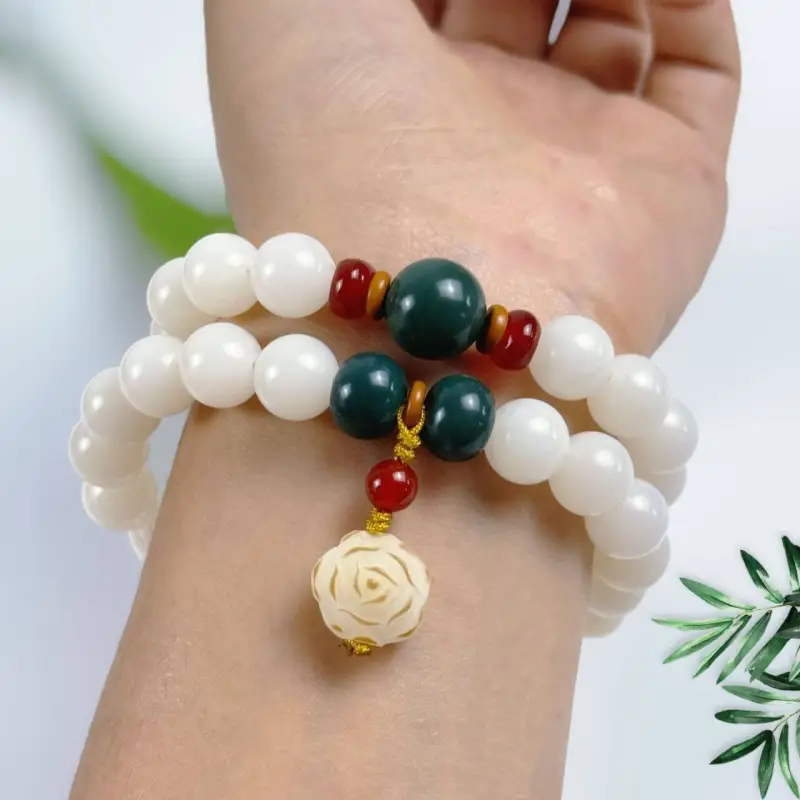 JIUHUASHAN White Jade Bodhi Bracelets Unisex-10