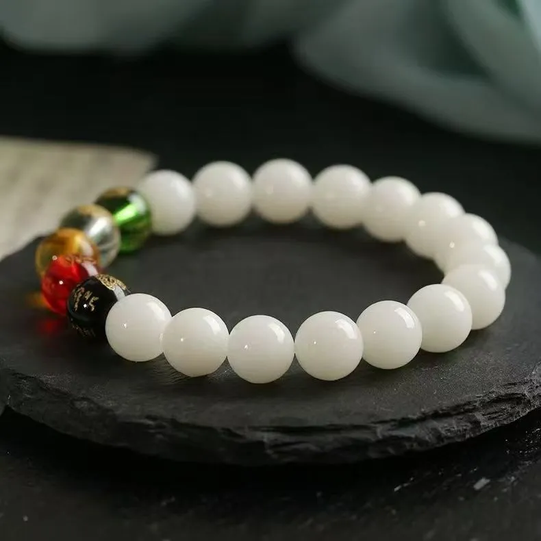 JIUHUASHAN White Jade Bodhi Bracelets Unisex-5