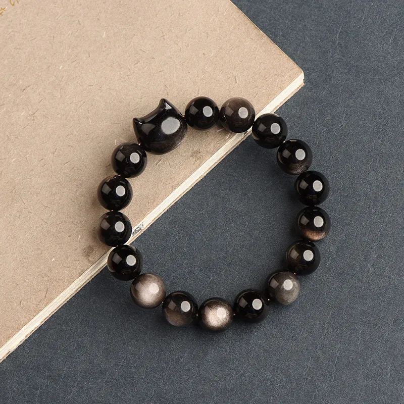 JIUHUASHAN Obsidian Bracelets Unisex-6