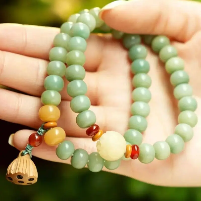 JIUHUASHAN White Jade Bodhi Bracelets Unisex-21