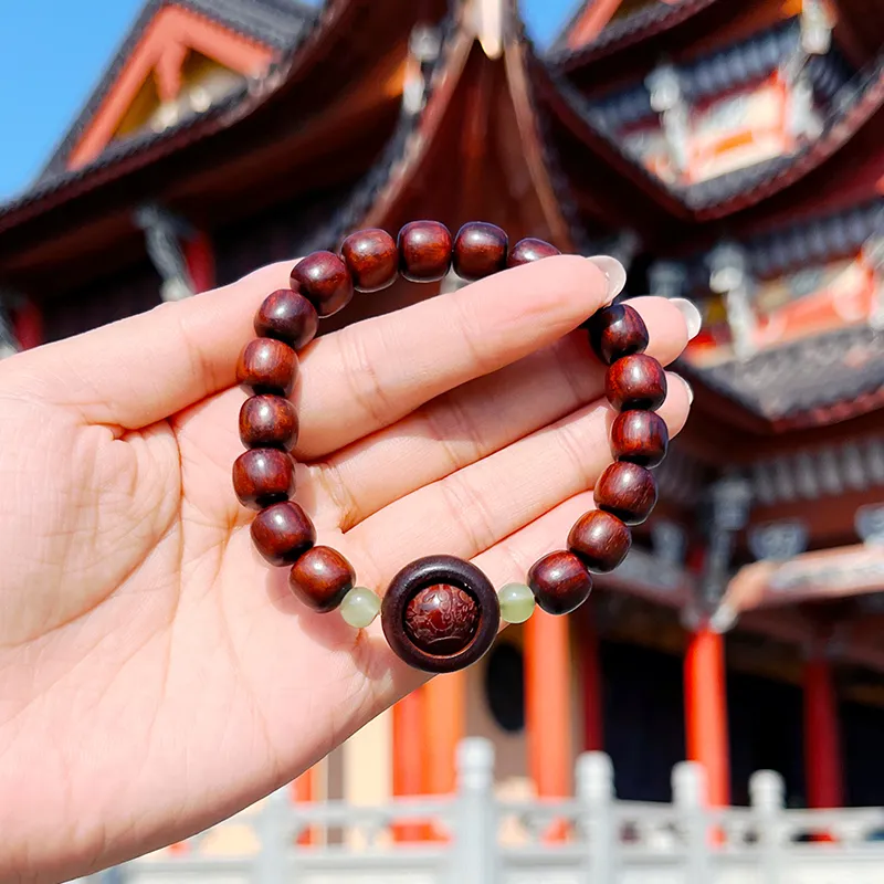 JIUHUASHAN Red Rosewood Bracelets Unisex-6