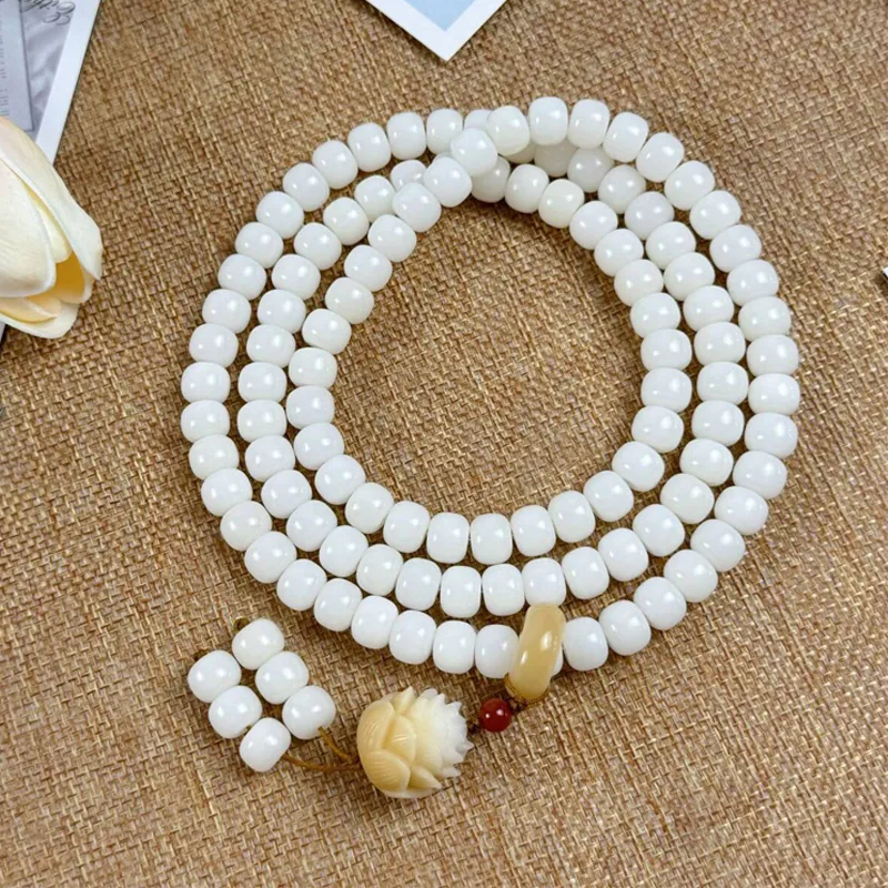 JIUHUASHAN White Jade Bodhi Bracelets Unisex-9
