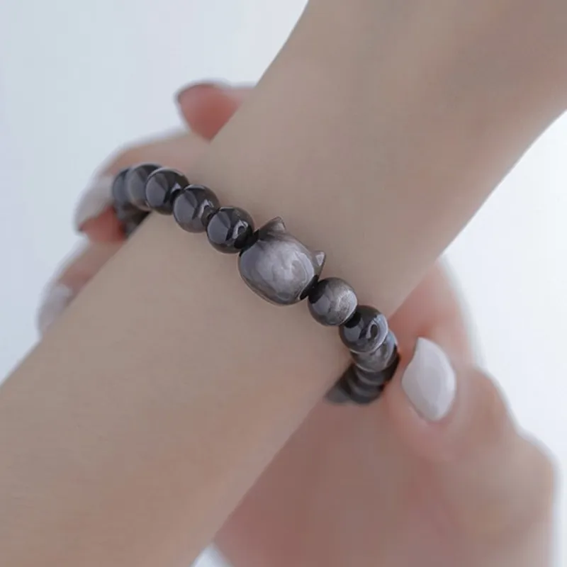 JIUHUASHAN Obsidian Bracelets Unisex-4
