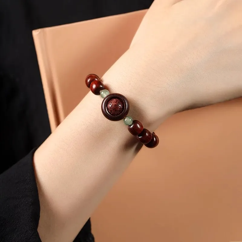 JIUHUASHAN Red Rosewood Bracelets Unisex-7