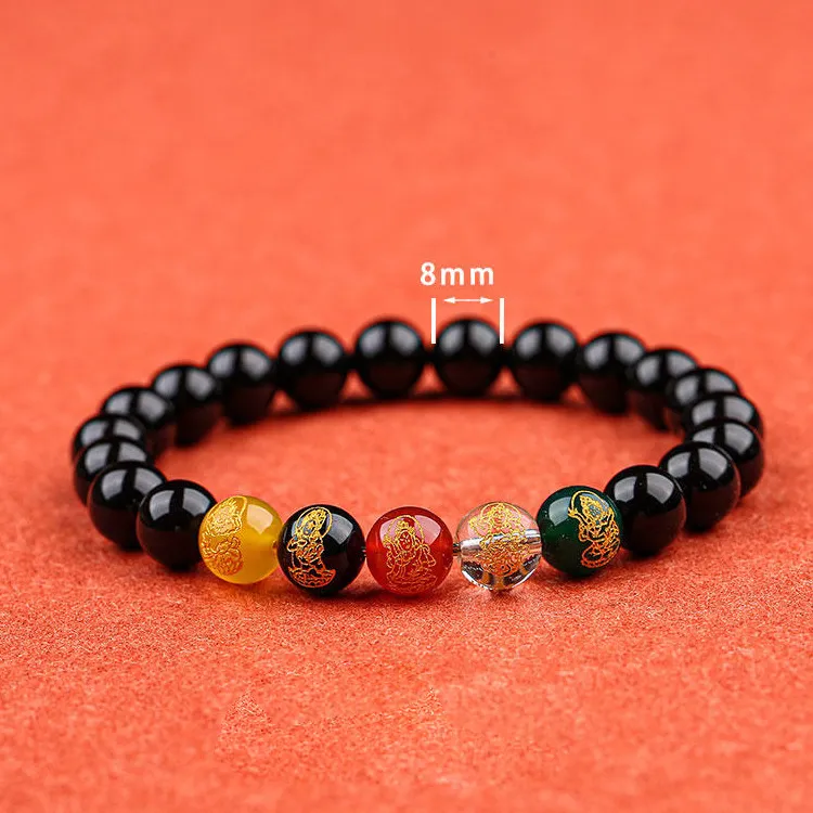 JIUHUASHAN Obsidian Bracelets Unisex-3