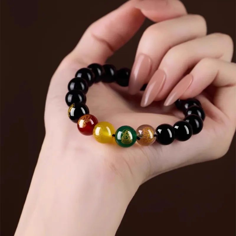 JIUHUASHAN Obsidian Bracelets Unisex-7