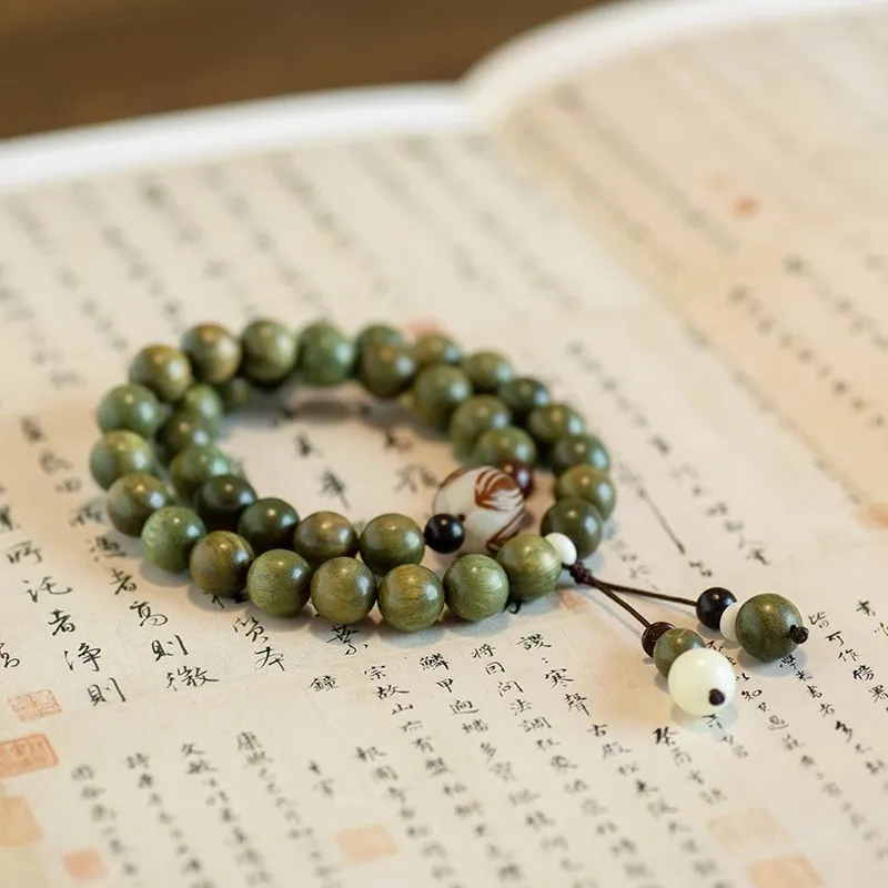 JIUHUASHAN Green Sandalwood Bracelets Unisex-5