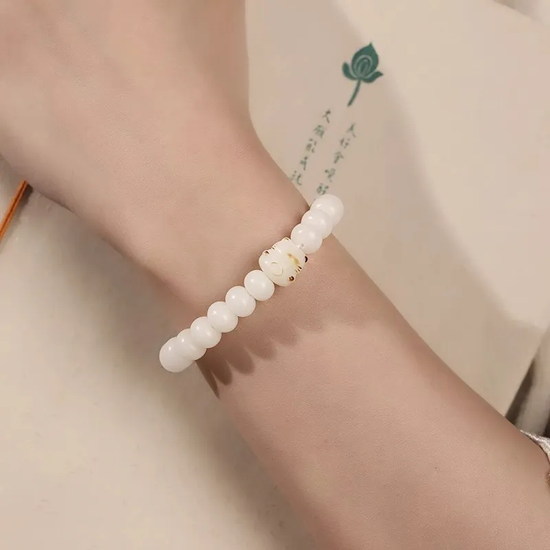 JIUHUASHAN White Jade Bodhi Bracelets Unisex-1