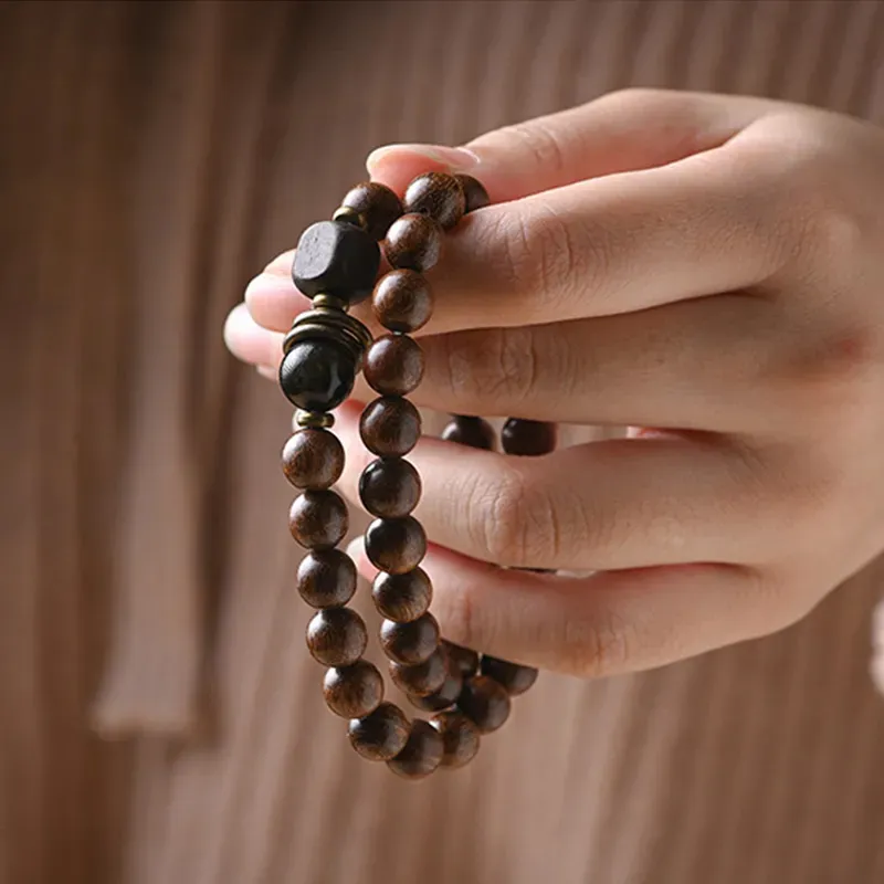 JIUHUASHAN Golden Sandalwood Bracelets Unisex-3