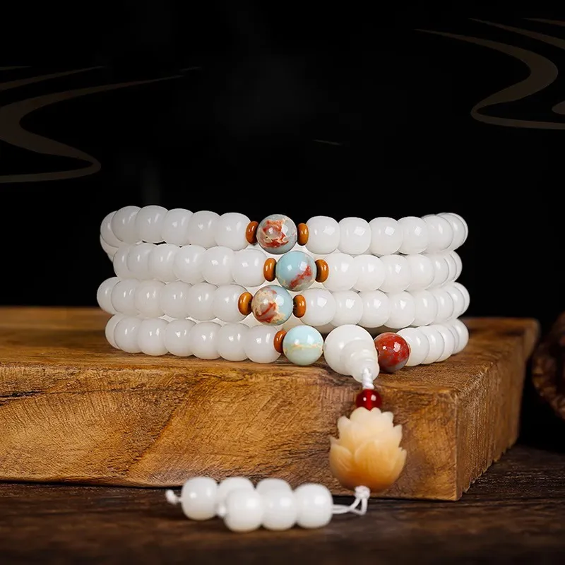 JIUHUASHAN White Jade Bodhi Bracelets Unisex-4