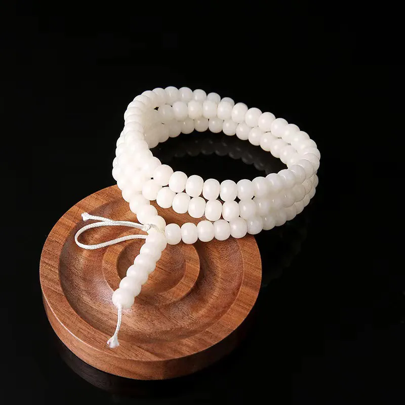 JIUHUASHAN White Jade Bodhi Bead Chain Unisex-4